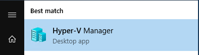 Hyper-V Manager from the Start menu