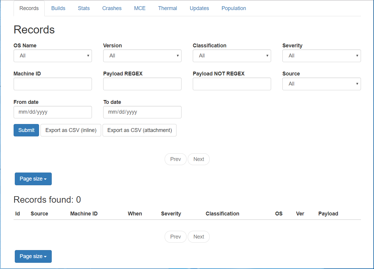 Telemetry UI