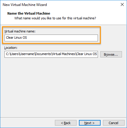 VMware Workstation Player - Name virtual machine