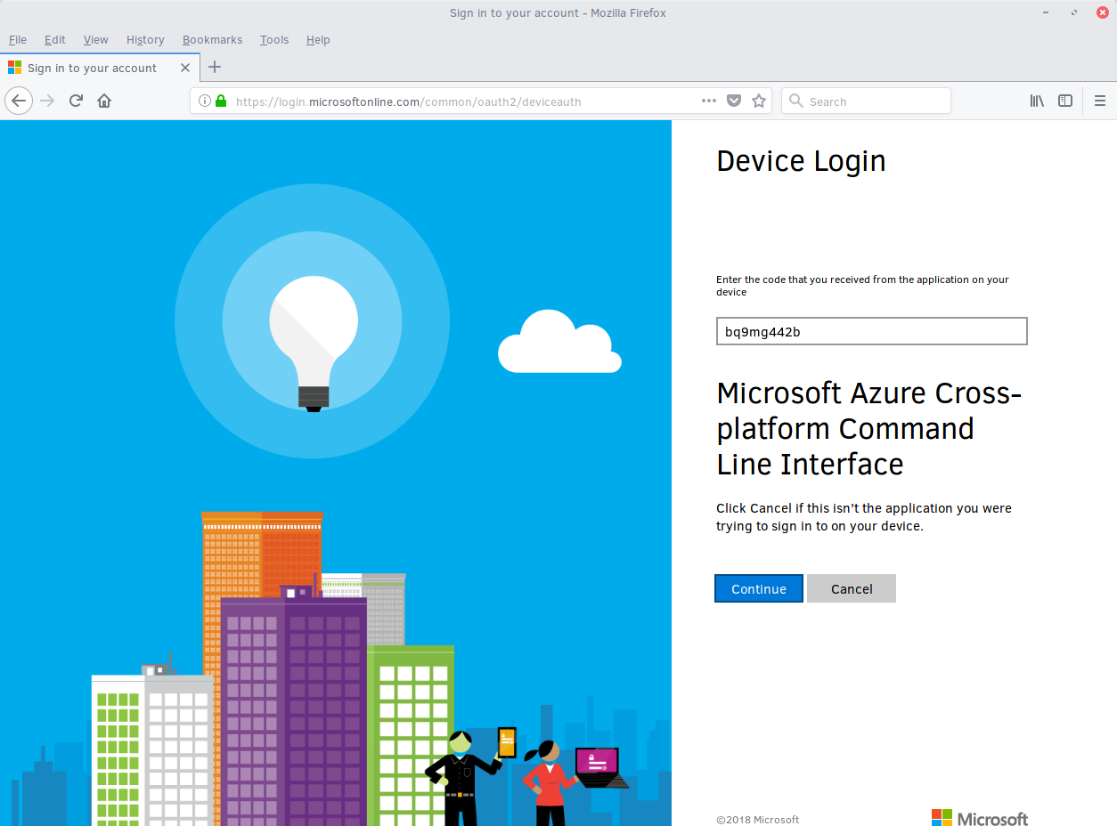 Microsoft Device Login - Azure CLI