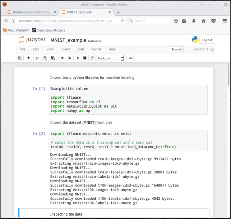 Successful import of MNIST data