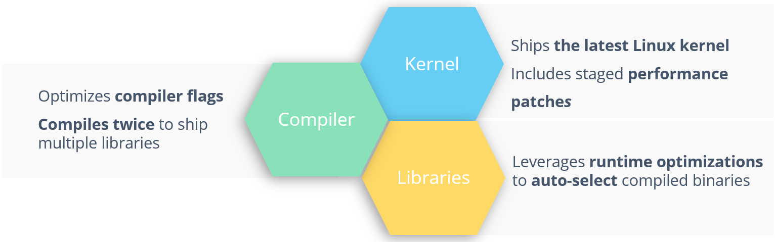 On Intel's CPUs with AVX512 instructions, the AVX512 optimized library is auto-selected at application startup.